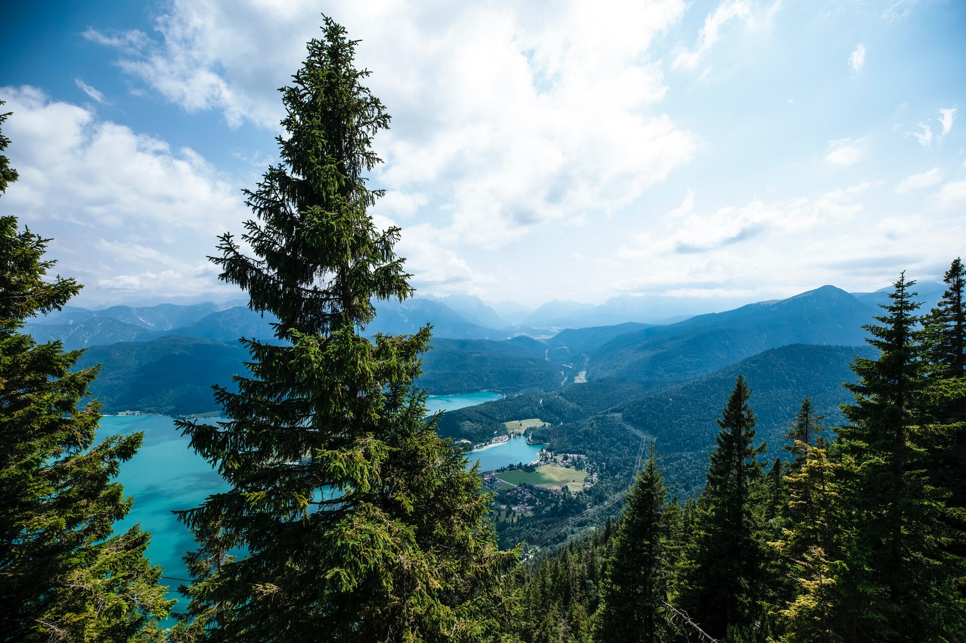Walchensee is one of the deepest (190 m) and at the same time one of the largest (16.40 km²) alpine lakes in Germany.