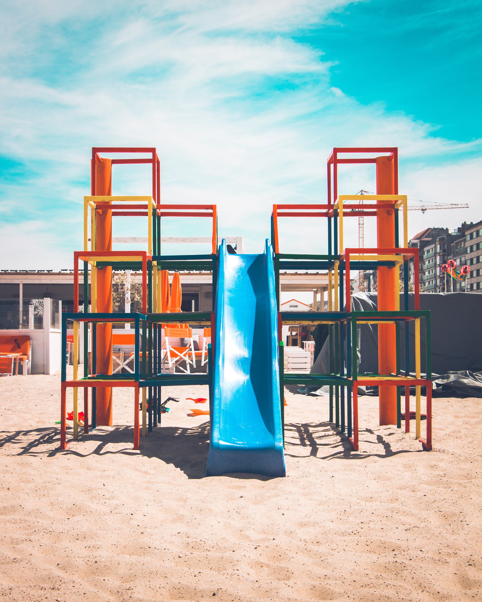 Beach kid's colorful playground