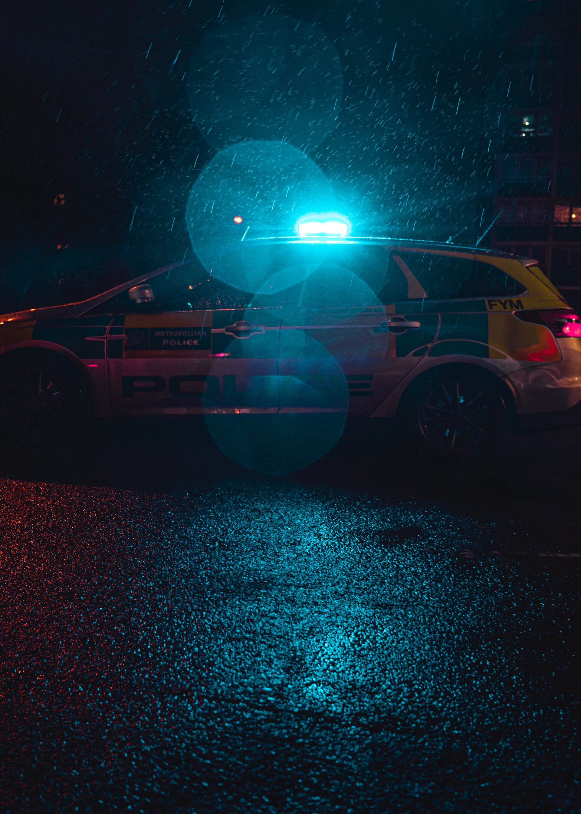 police car by night