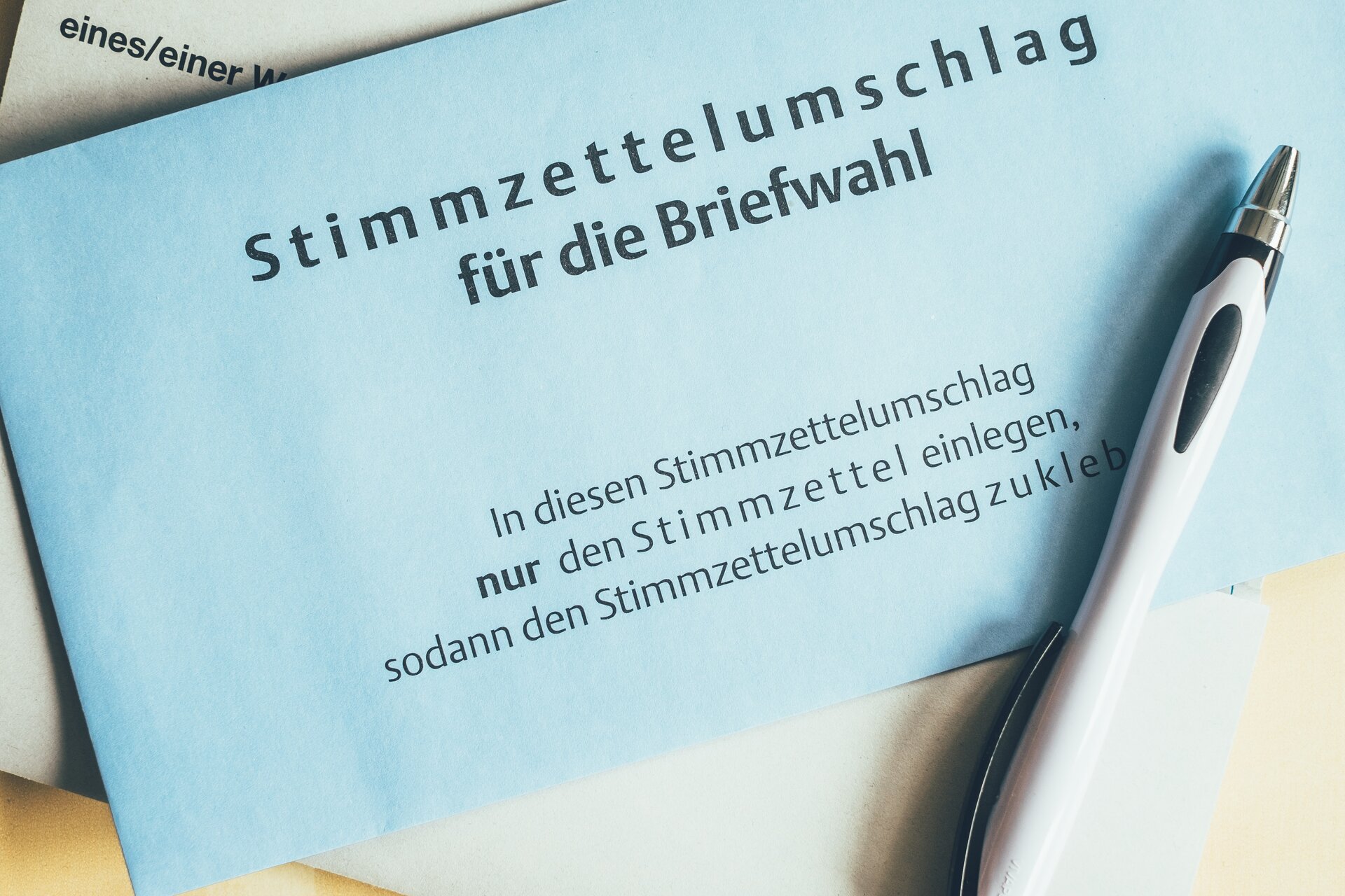 The postal election form for the german government elections in 2021