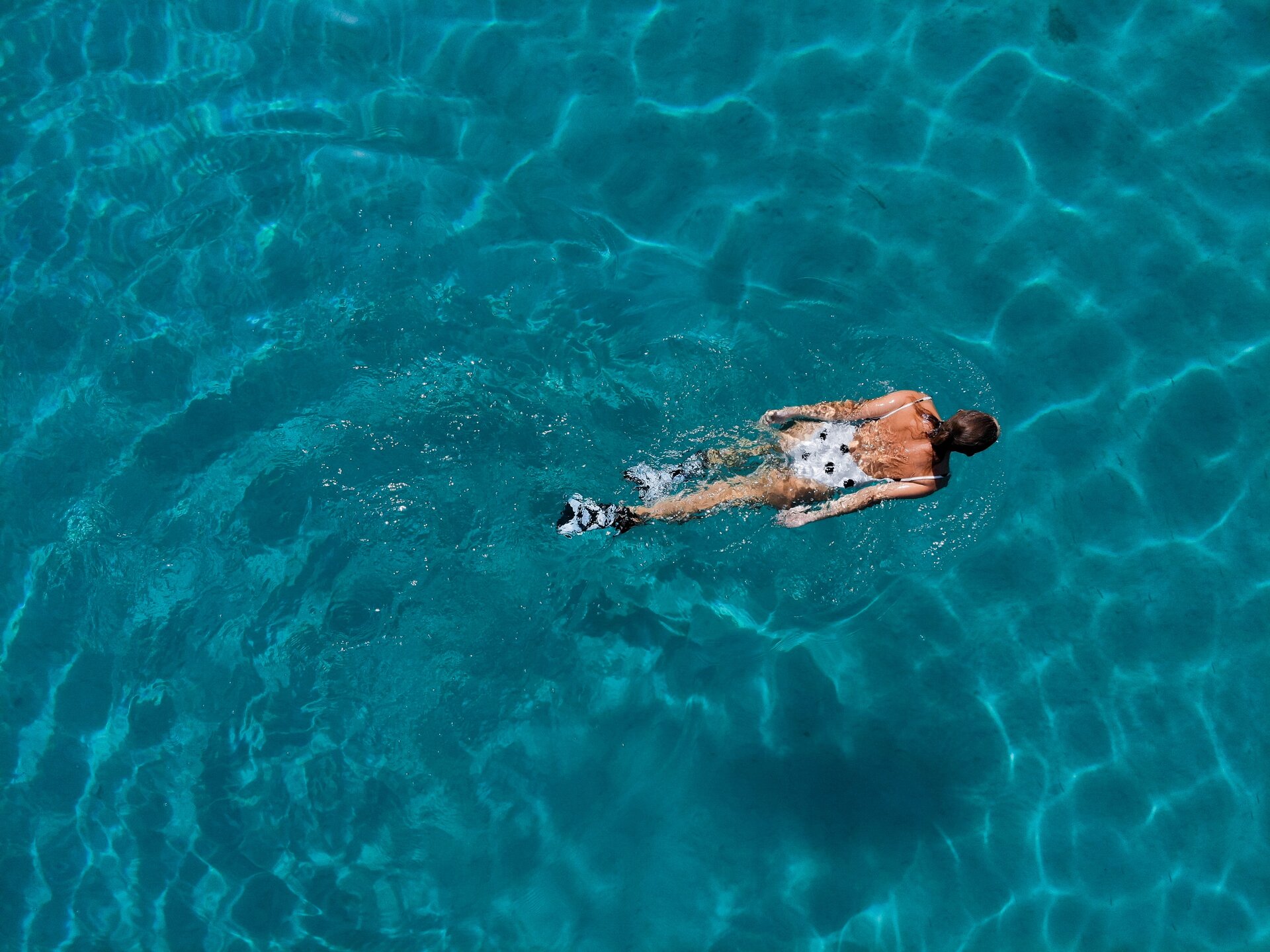 Swimming in the clear sea
