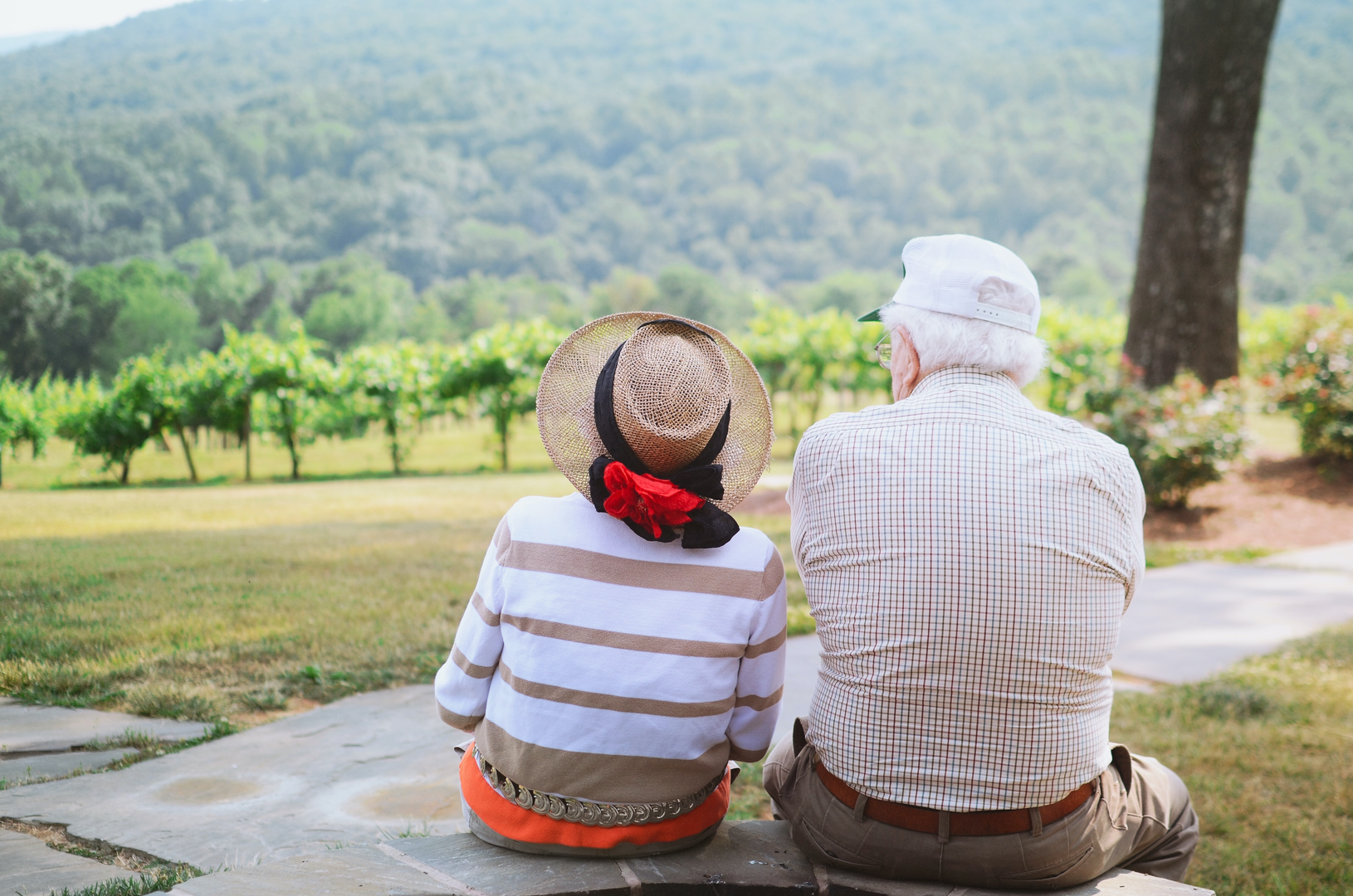 Grandparents enjoying the view at the grandsons wedding | © Unsplash / Christian Bowen