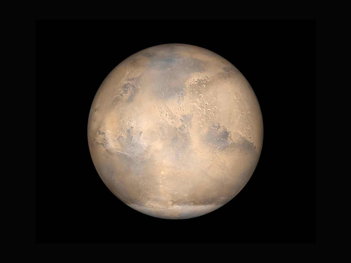 A simulated view of Mars as it would be seen from the Mars Global Surveyor spacecraft | © Unsplash / NASA