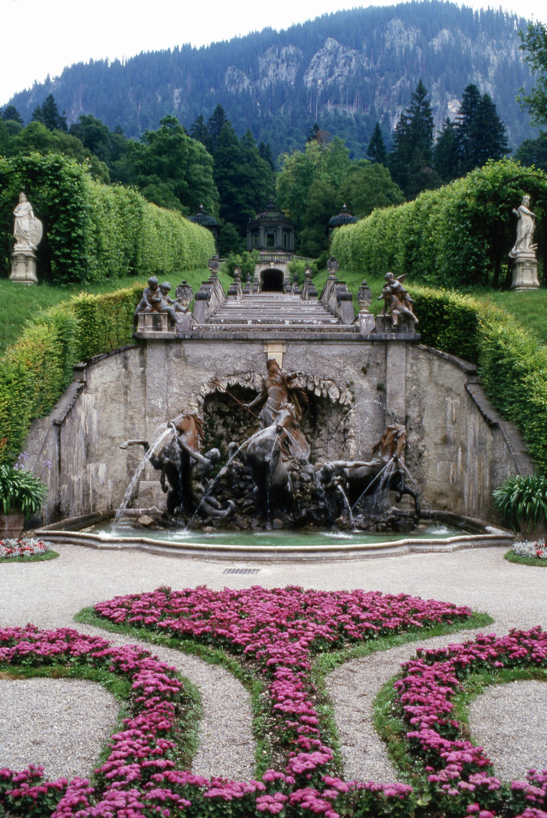Linderhof Palace (German: Schloss Linderhof) is a schloss in Germany, in southwest Bavaria near the village of Ettal. It is the smallest of the three palaces built by King Ludwig II of Bavaria.