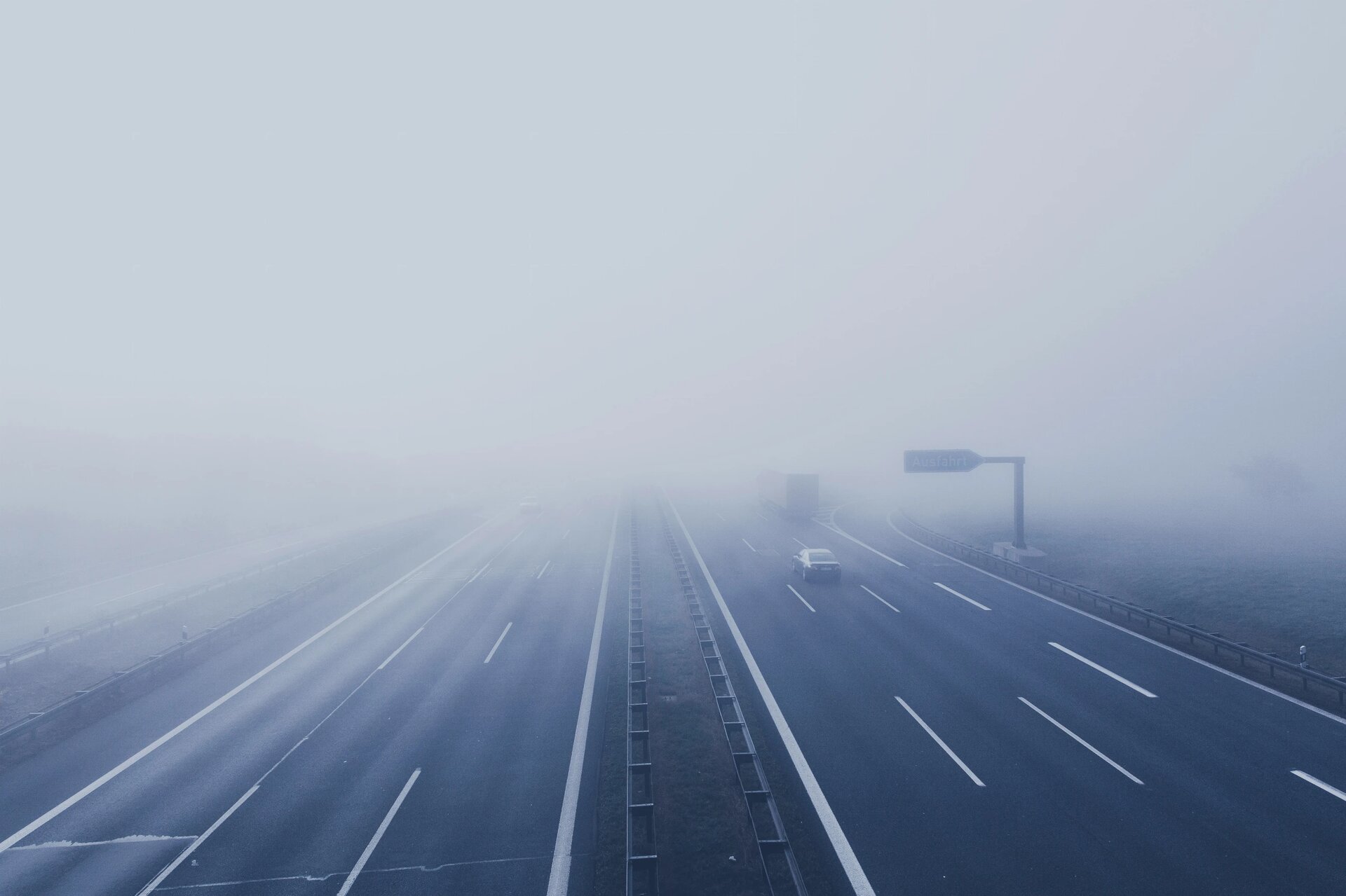Foggy motorway at Bindlacher Berg