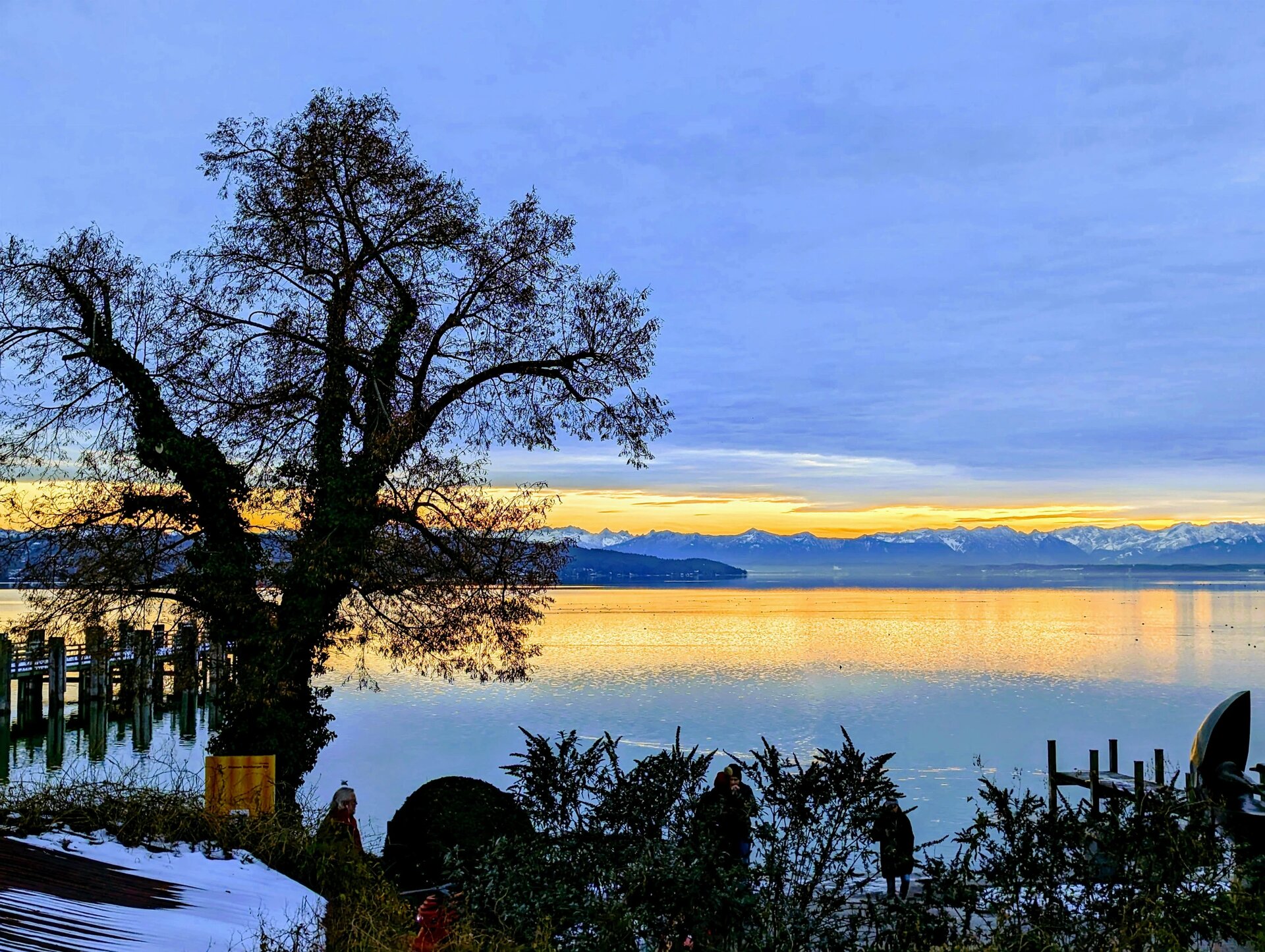View of Lake Starnberg, south of Munich, sunset