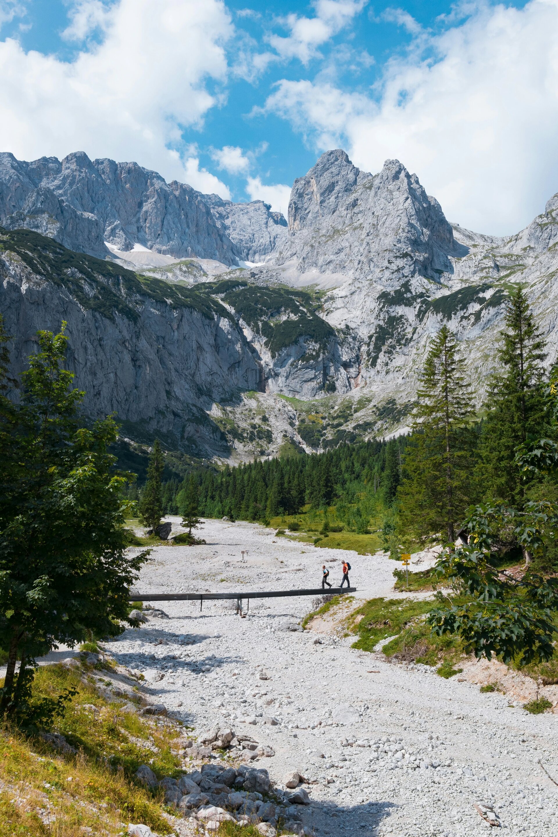 View on the Zugspitze and the surrounding mountains from the Höllental, Garmisch-Partenkirchen.