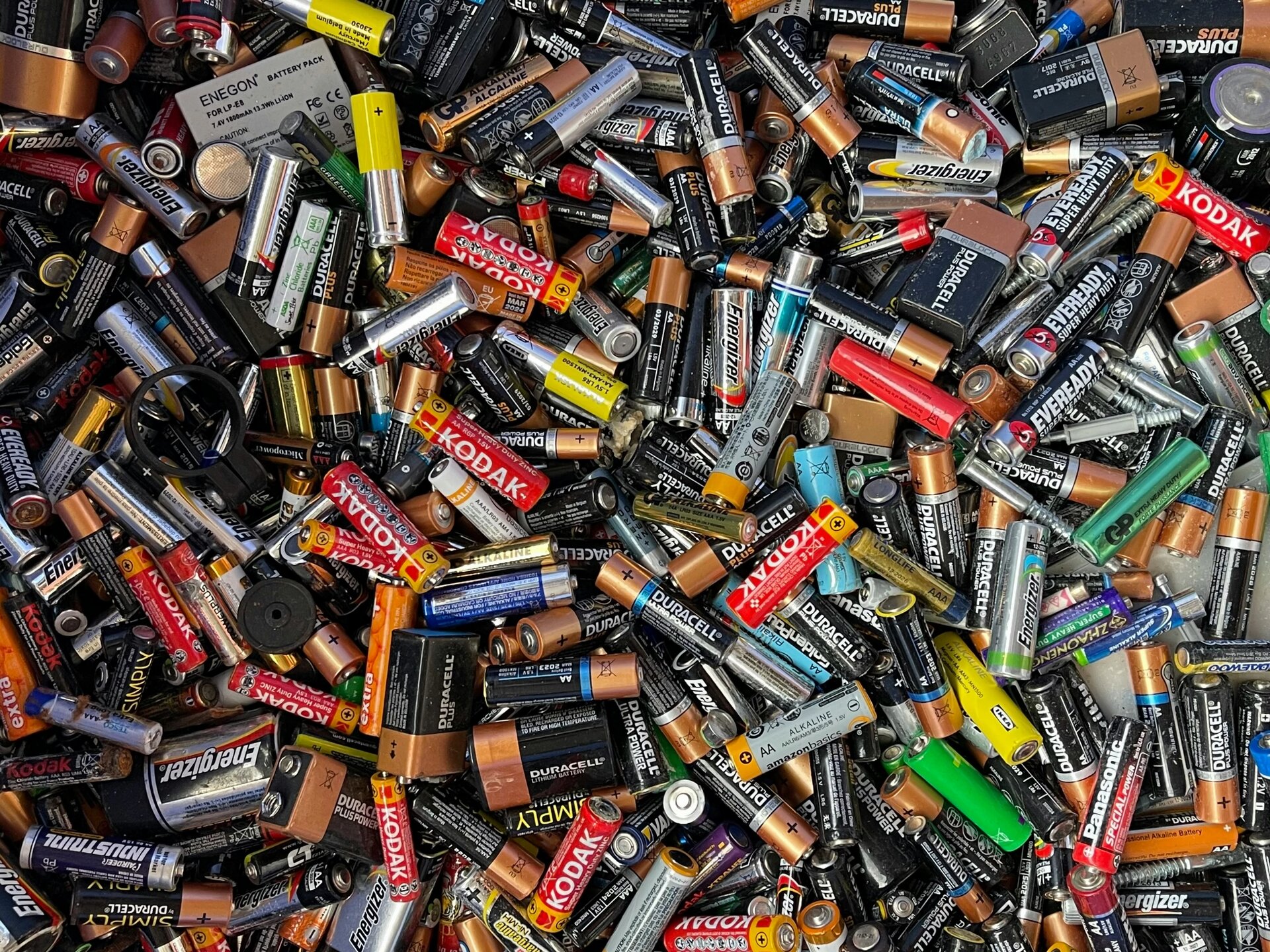 Batteries collected for recycling