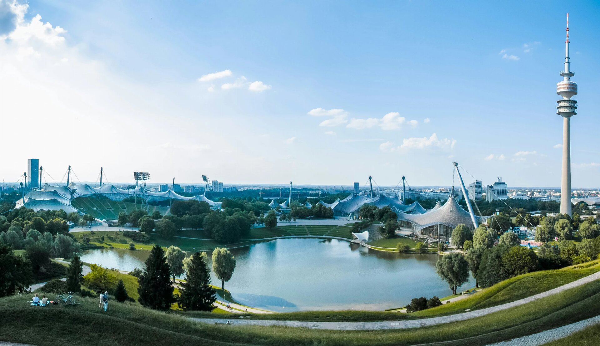 Panoramic view of Munich Olympic Park.